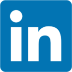 Linkedin logo in blue and white